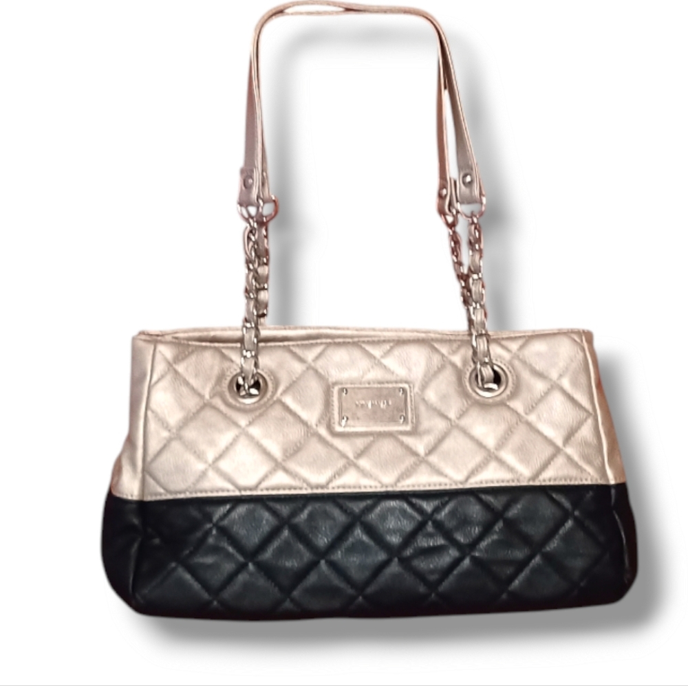 Black & Gold Quilted Shoulder Bag